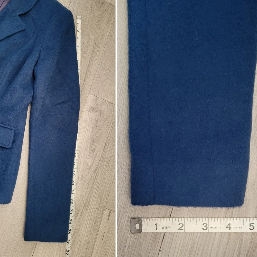 Peruvian Connection Baby Alpaca &  Wool Blend Navy Blue & Purple Blazer, Women 4 - Picture 8 of 16